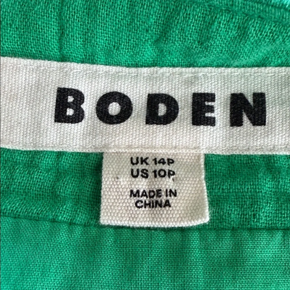 Boden Anna Double Cloth Short Dress US Size 10P Bright Green Gauze Spring Summer - Picture 5 of 10